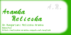 aranka melicska business card